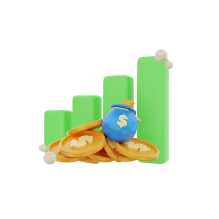 Diagramm zum finanziellen Wachstum  3D Icon