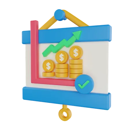 Diagramm zum finanziellen Wachstum  3D Icon