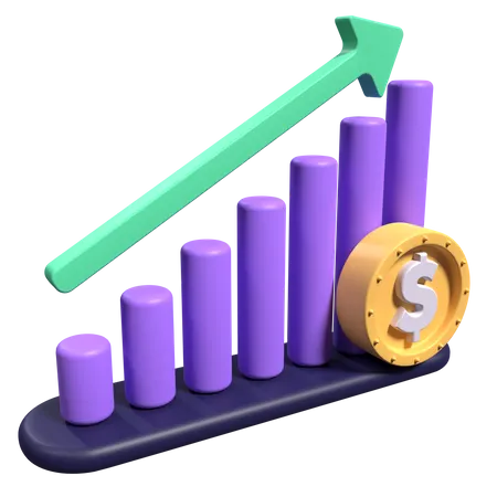 Diagramm zum finanziellen Wachstum  3D Icon