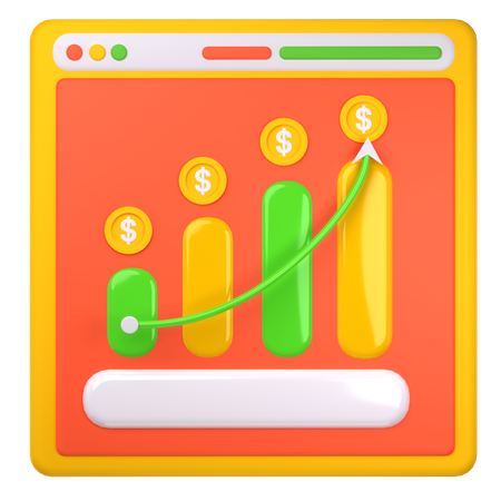 Diagramm zum finanziellen Wachstum  3D Icon