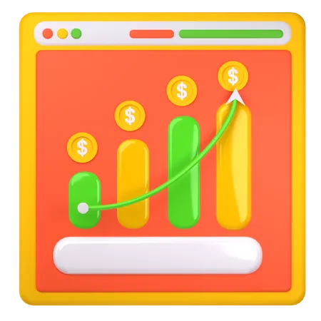 Diagramm zum finanziellen Wachstum  3D Icon