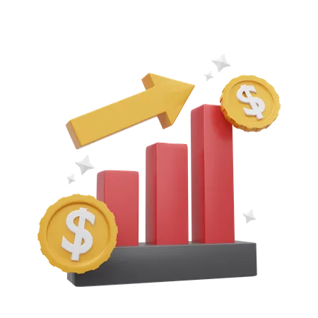 Diagramm zum finanziellen Wachstum  3D Icon