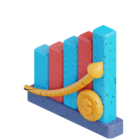 Diagramm zum finanziellen Wachstum  3D Icon