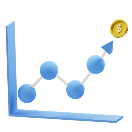 Diagramm zum finanziellen Wachstum  3D Icon