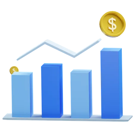 Diagramm zum finanziellen Wachstum  3D Icon