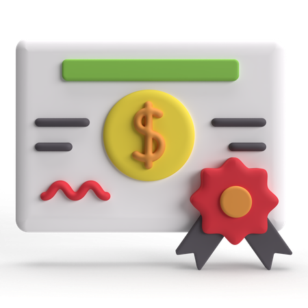 Finanzzertifikat  3D Icon