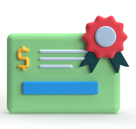 Finanzzertifikat  3D Icon