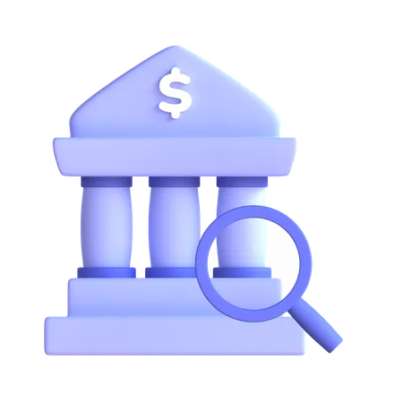 Find Bank In 3 D Illustration 3D Icon