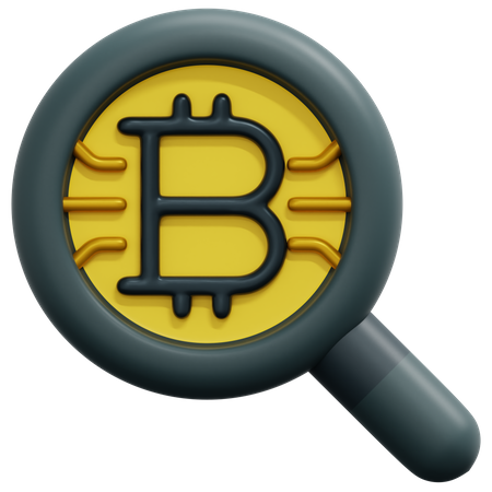 Find Bitcoin  3D Icon