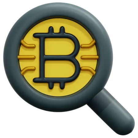 Find Bitcoin  3D Icon