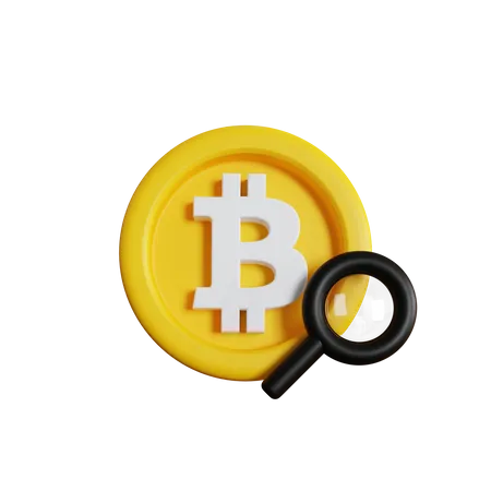 Find Bitcoin  3D Icon