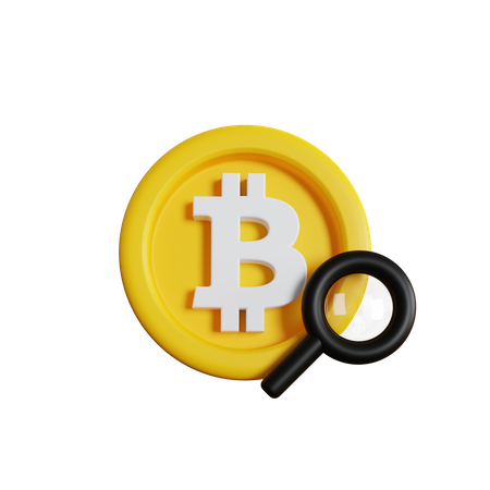 Find Bitcoin  3D Icon
