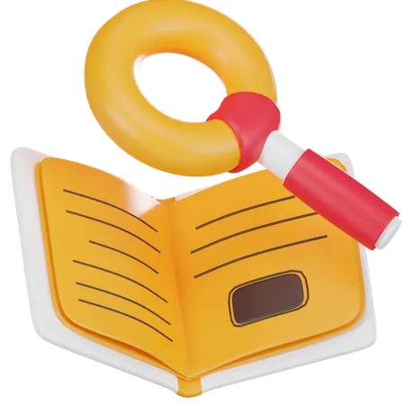 Magnifying Book 3 D Icon 3D Icon