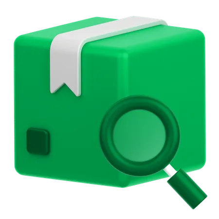3 D Icon Of A Package With Magnifier 3D Icon