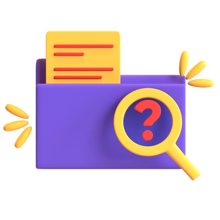 Find Document Folder  3D Icon