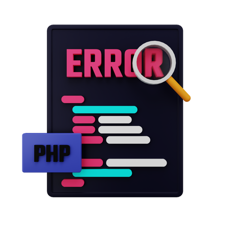 Find Error In Php Code  3D Icon