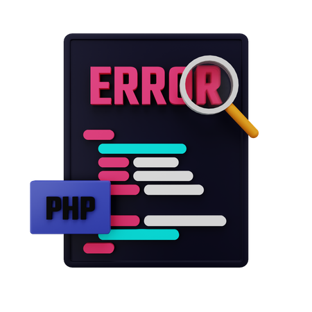 Find Error In Php Code  3D Icon