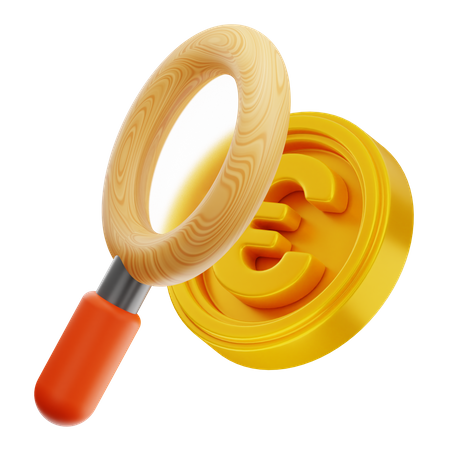 Find Euro  3D Icon