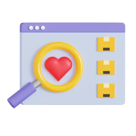 Find Favorite Product  3D Icon