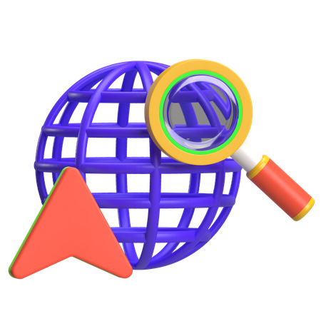 글로벌 위치 찾기  3D Icon