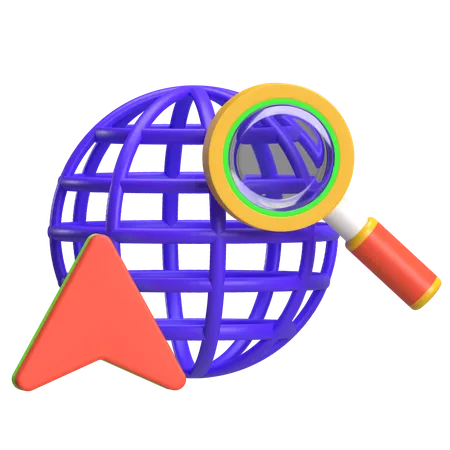 글로벌 위치 찾기  3D Icon