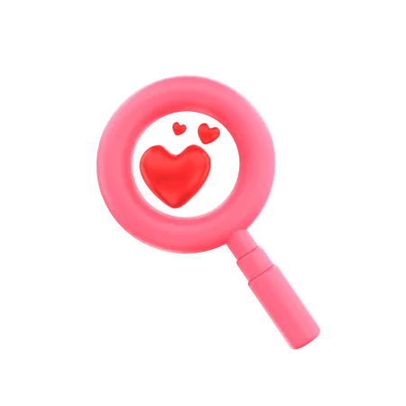 3 D Render Search Love Illustration 3D Icon