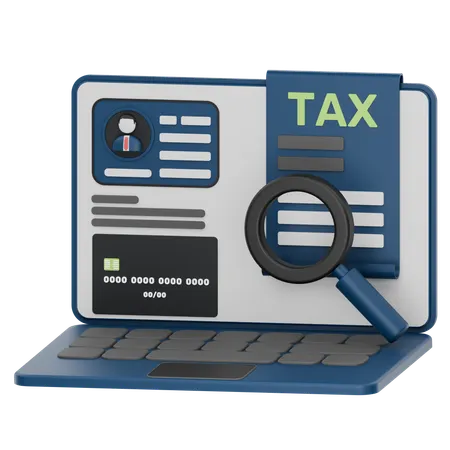 Find Online Tax  3D Icon