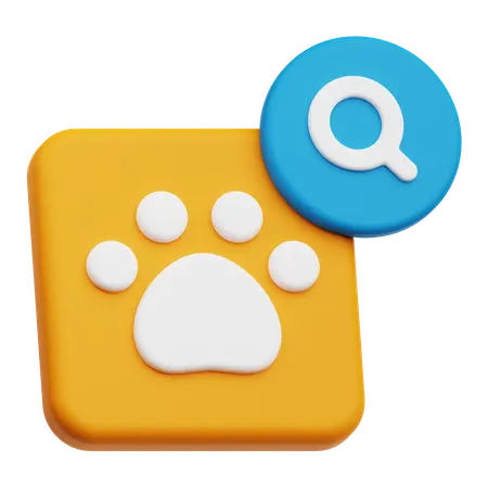 Find Pet Paw  3D Icon