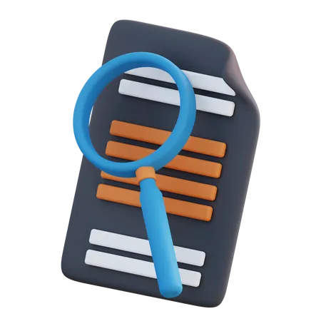 3 D Illustration Of Document Analysis Management 3D Icon