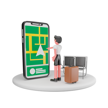 Find Travel Location  3D Icon