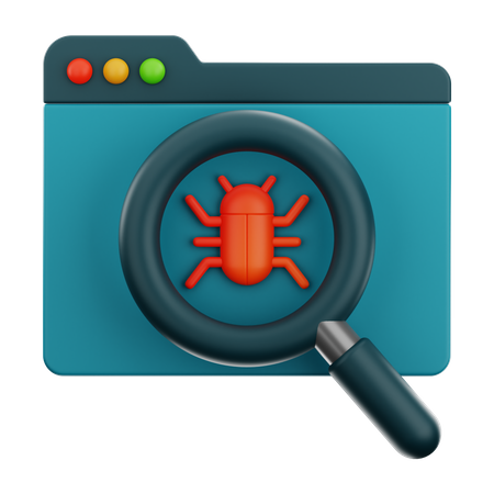 Find Website Bug  3D Icon