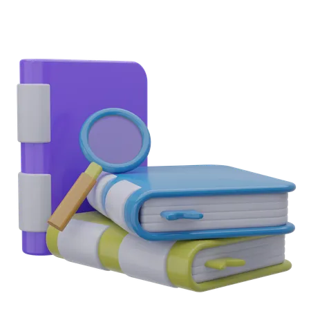 Finding Book Of 3 D Illustration Library 3 D Icon Concept 3 D Render 3D Icon