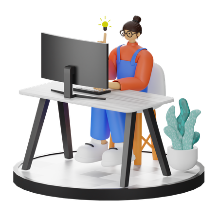 Finding ideas while working  3D Illustration