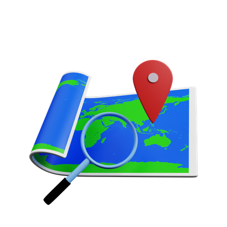 Finding location 3D Illustration