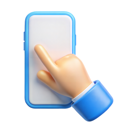 Finger berühren Handy-Bildschirm  3D Icon