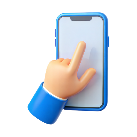 Finger berühren Handy-Bildschirm  3D Icon