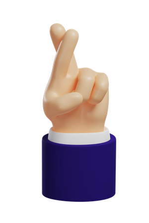 Finger Crossed Hand Gesture  3D Illustration
