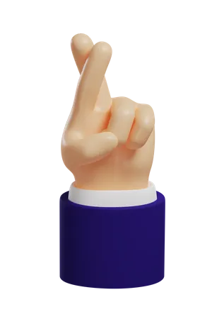 Finger Crossed Hand Gesture  3D Illustration