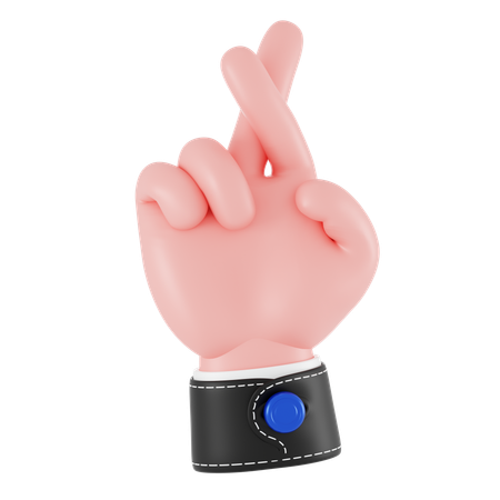 Finger Crossed Hand Gesture  3D Icon