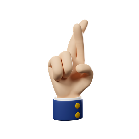 Finger Crossed Hand Gesture  3D Icon