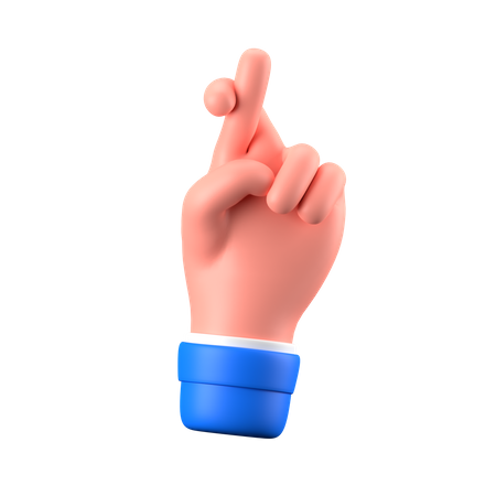 Finger Crossed Hand Gesture  3D Icon