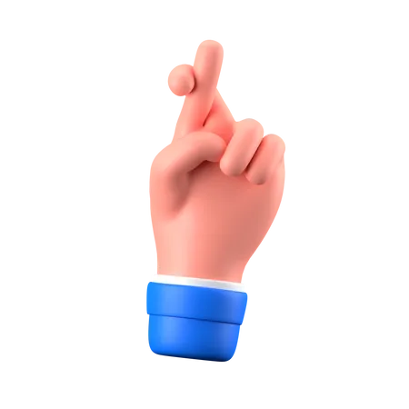 Finger Crossed Hand Gesture  3D Icon