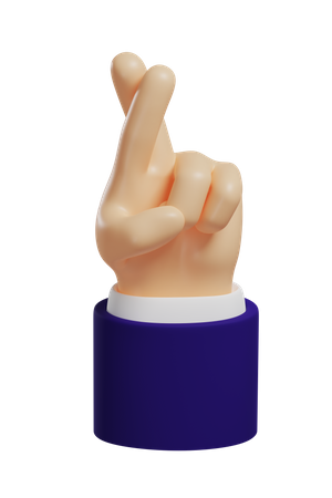 Finger Crossed Hand Gesture  3D Illustration