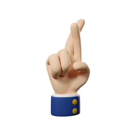 Finger Crossed Hand Gesture  3D Icon