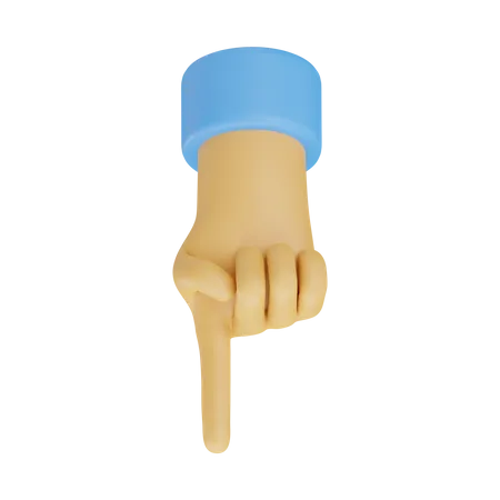 Finger down hand gesture  3D Icon