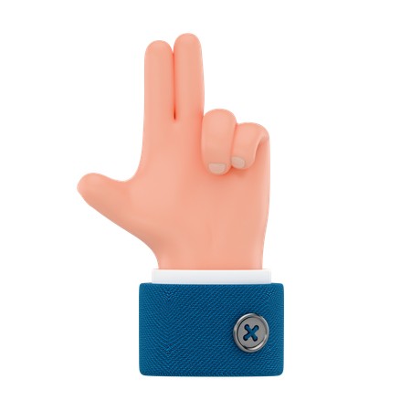 Finger Gun Hand Gesture  3D Icon