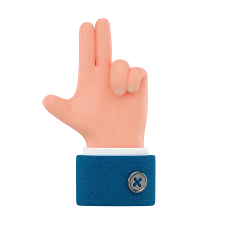 Finger Gun Hand Gesture  3D Icon