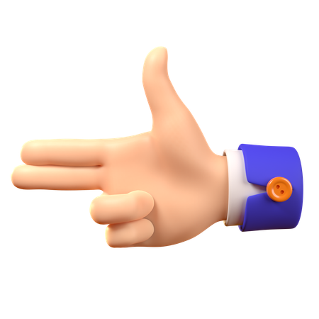 Finger Gun Hand Gesture  3D Icon