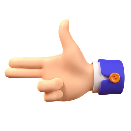 Finger Gun Hand Gesture  3D Icon