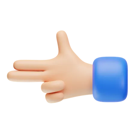 Finger Gun Hand Symbol  3D Icon